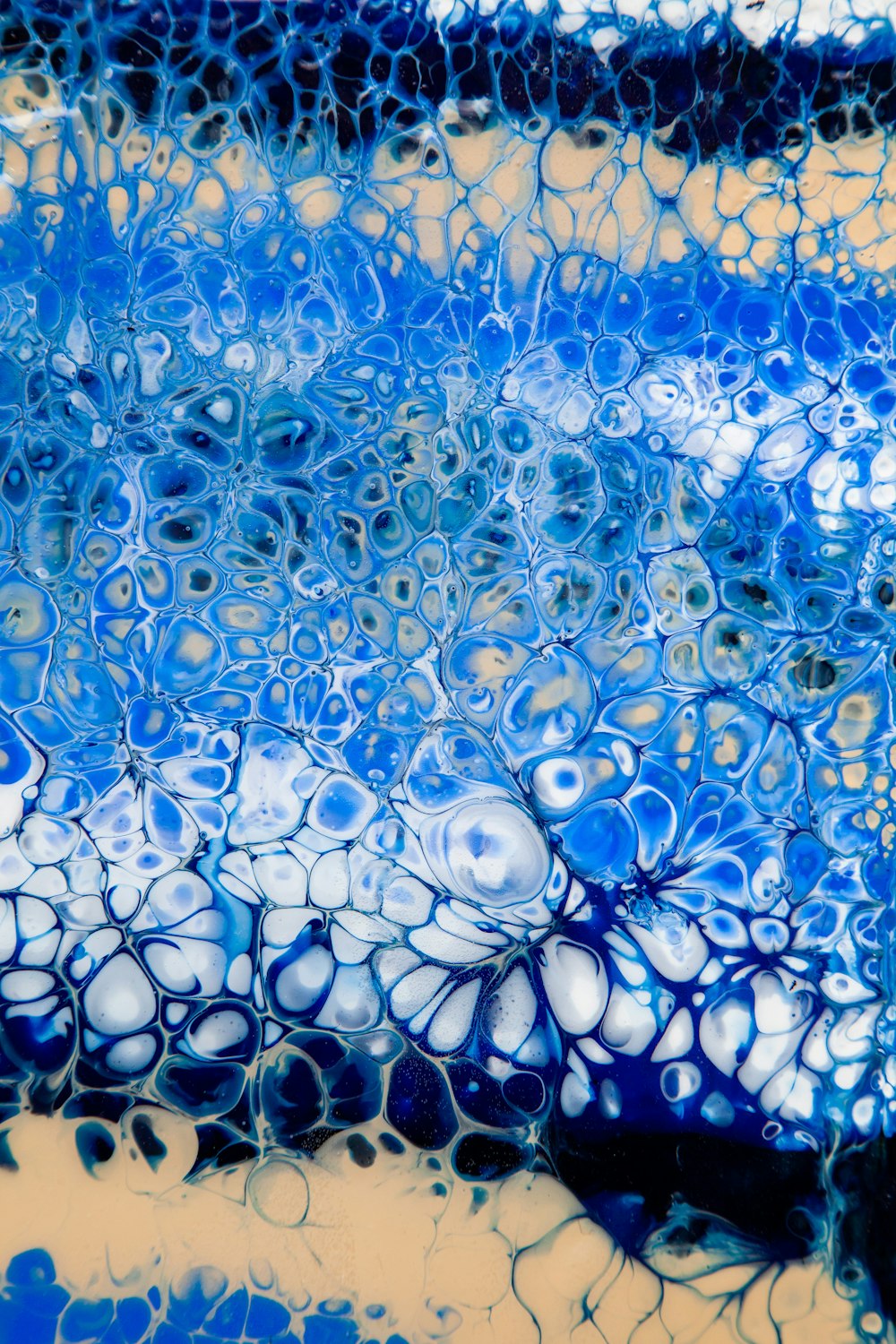 파란색과 흰색 물방울