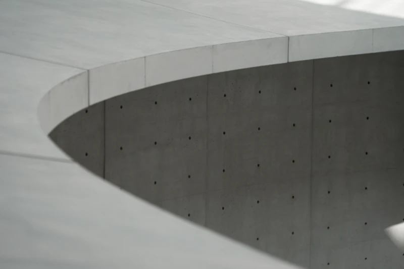 Precast concrete building under a bright sky