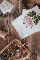 white paper on brown woven basket