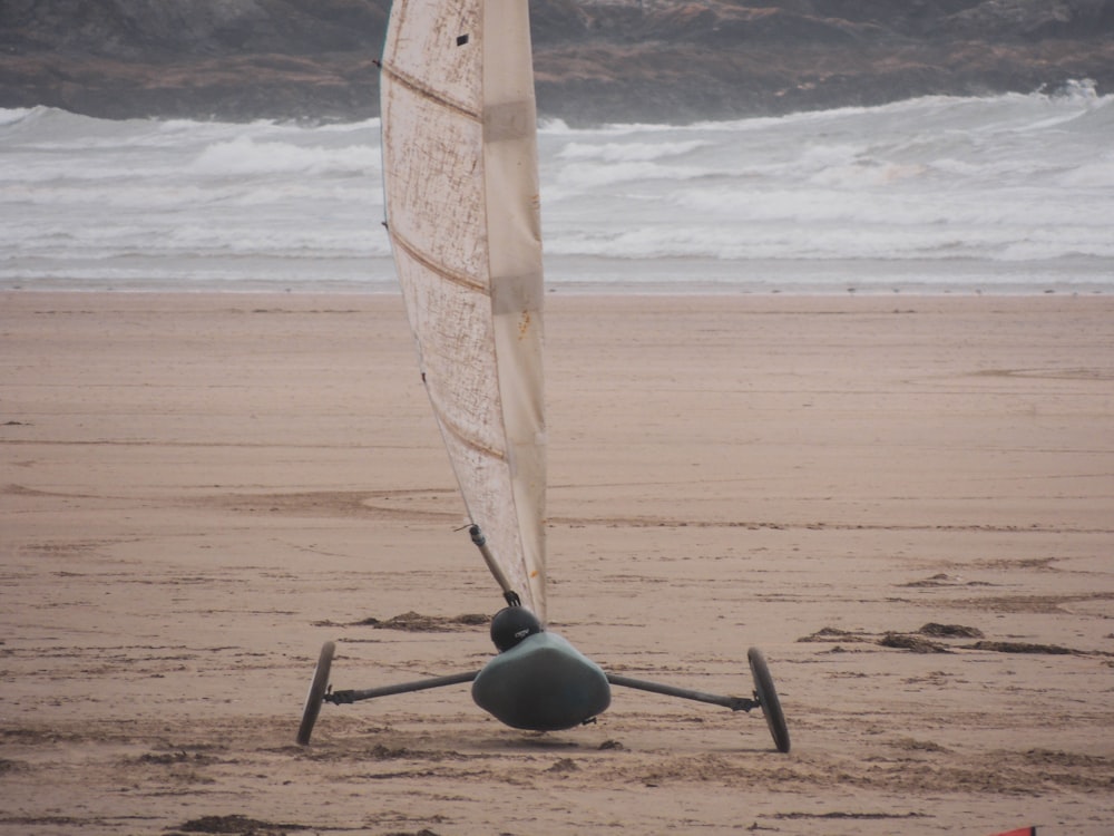 white and black sail boat on beach during daytime