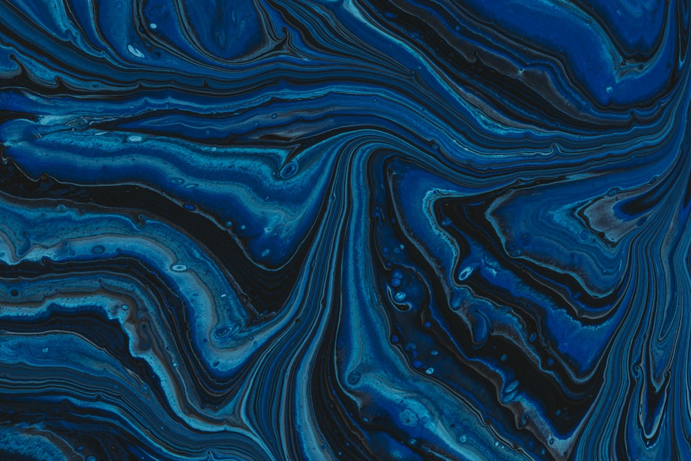 blue and white abstract painting