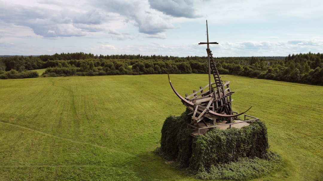 brown wooden wheel on green grass field during daytime