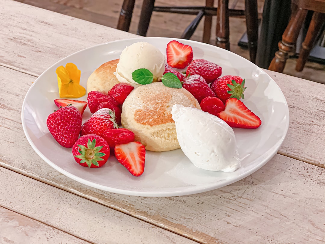 strawberry and strawberry on white ceramic plate