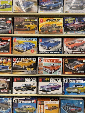 blue and white car die cast model collection
