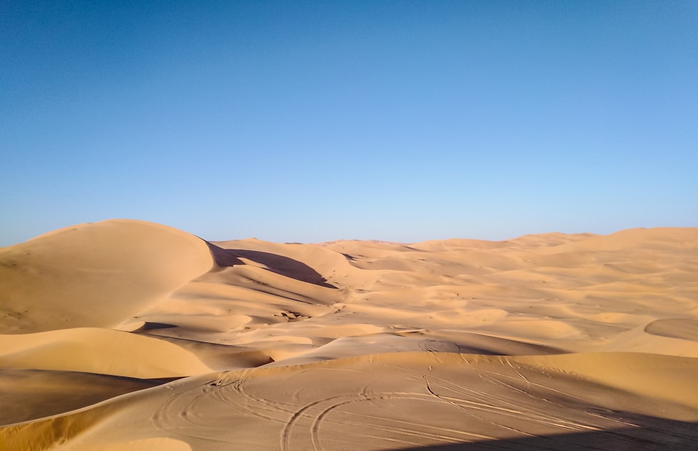 昼間の青空の下の砂漠