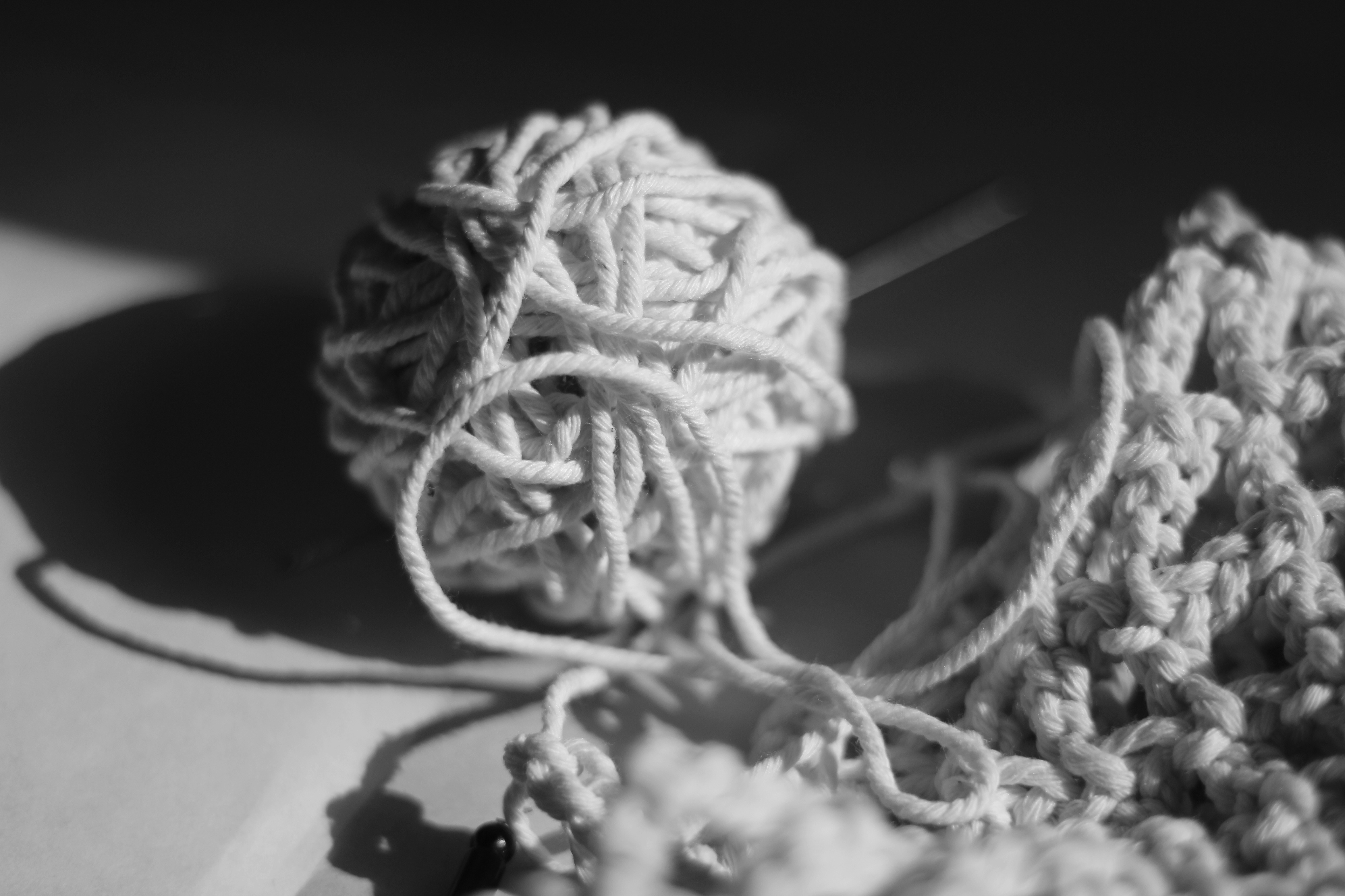 white rope on black table