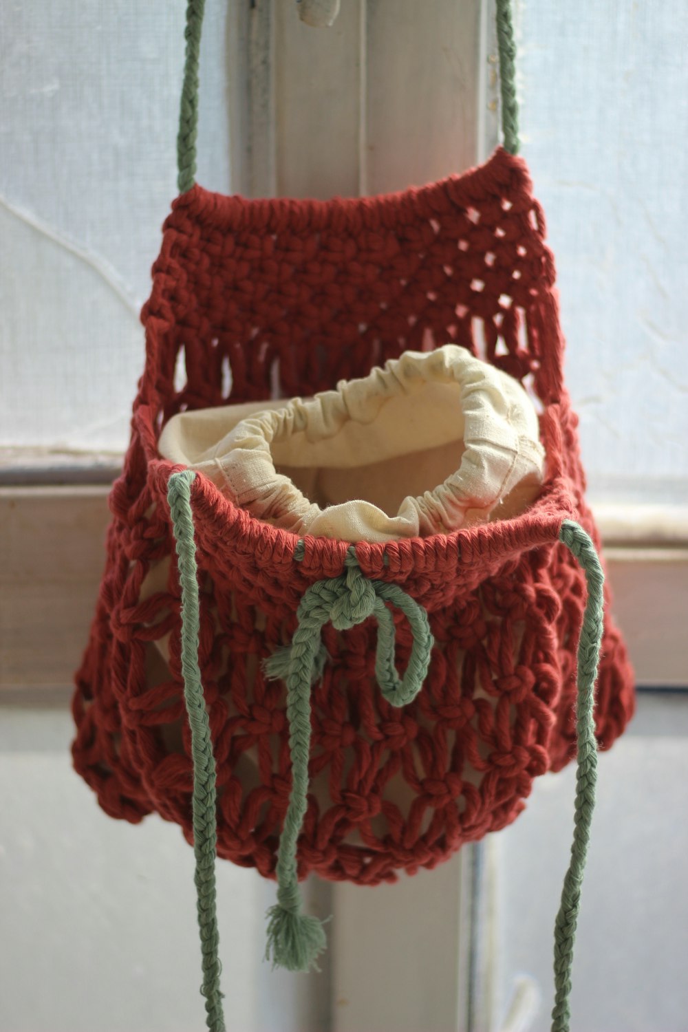 red and white floral textile