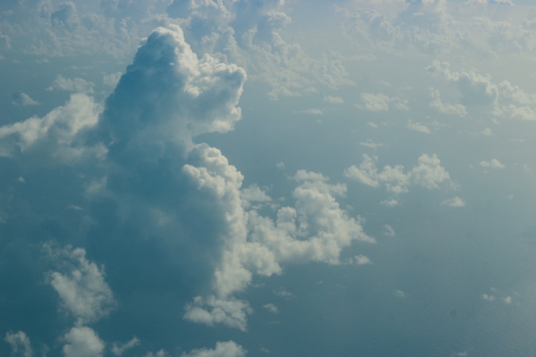 white clouds and blue sky