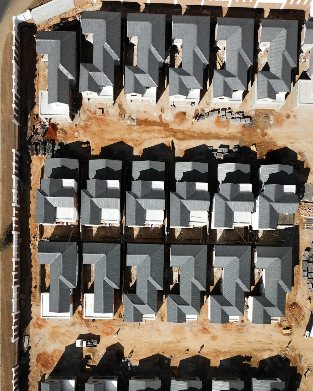 an aerial view of a building under construction