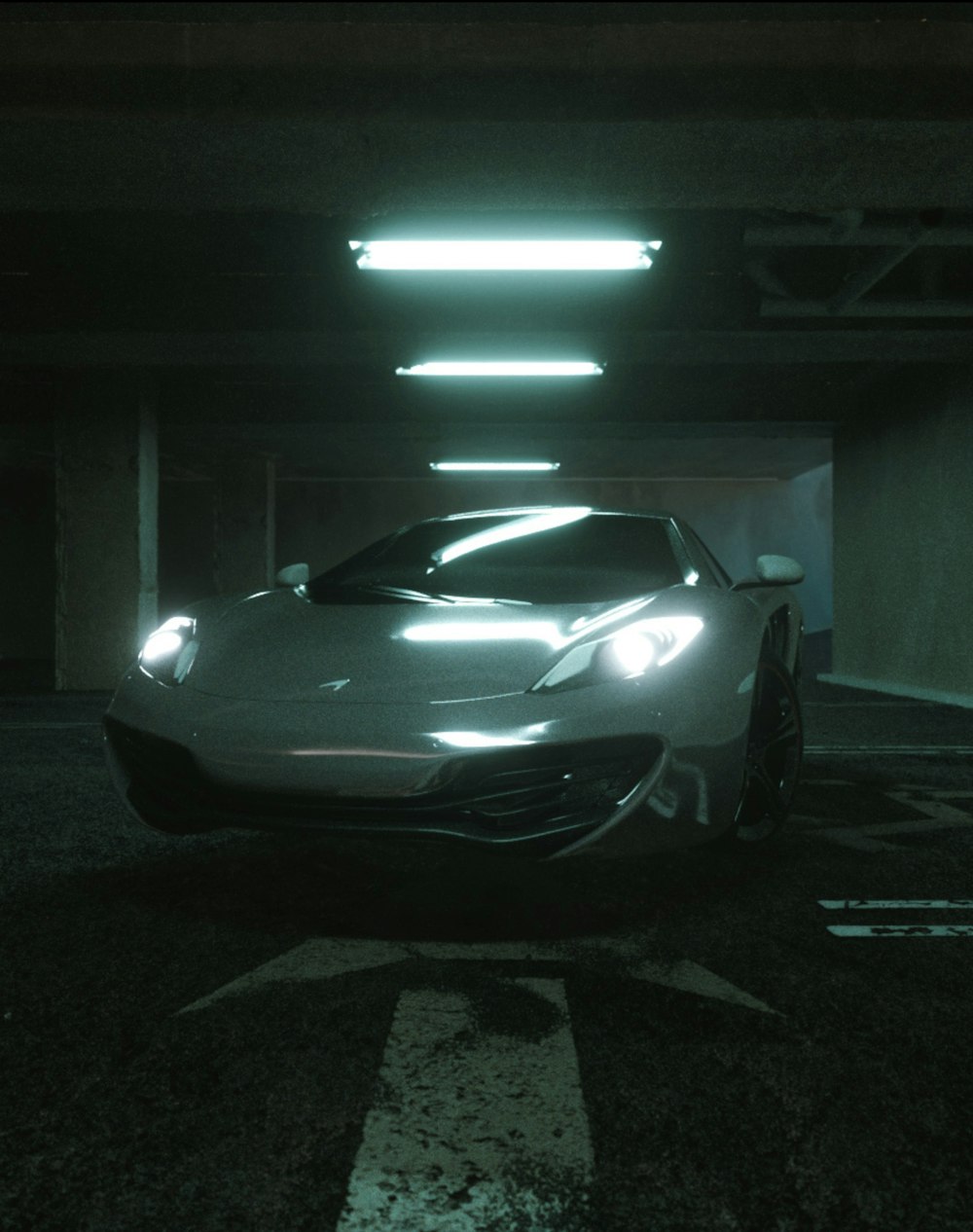 silver porsche 911 parked in garage