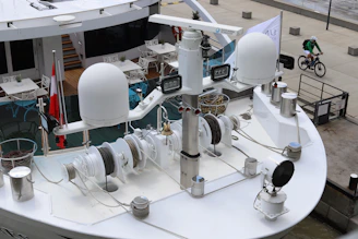 white and black robot toy