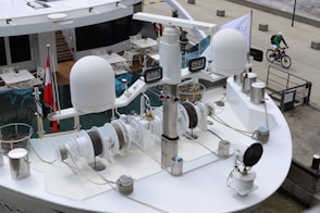 white and black robot toy