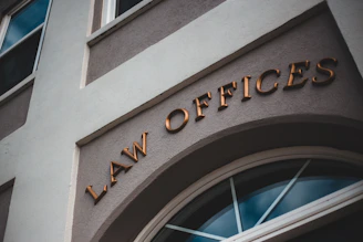 a law office sign on the side of a building