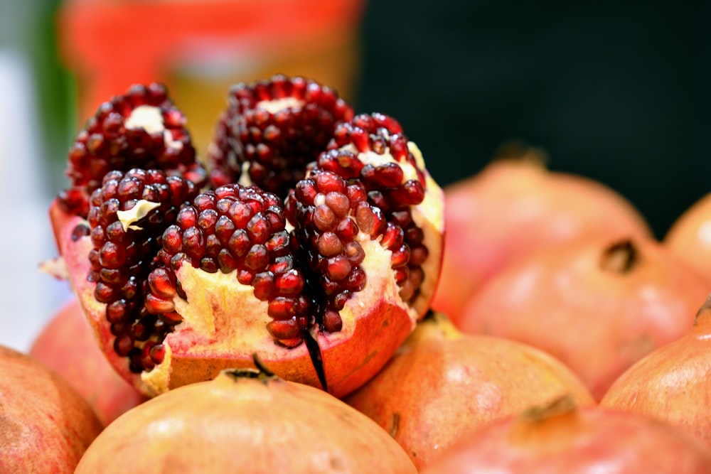 red and yellow round fruit