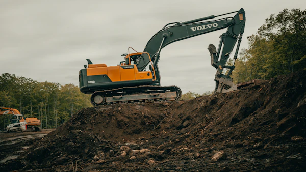 Groundworks and excavation on a construction site