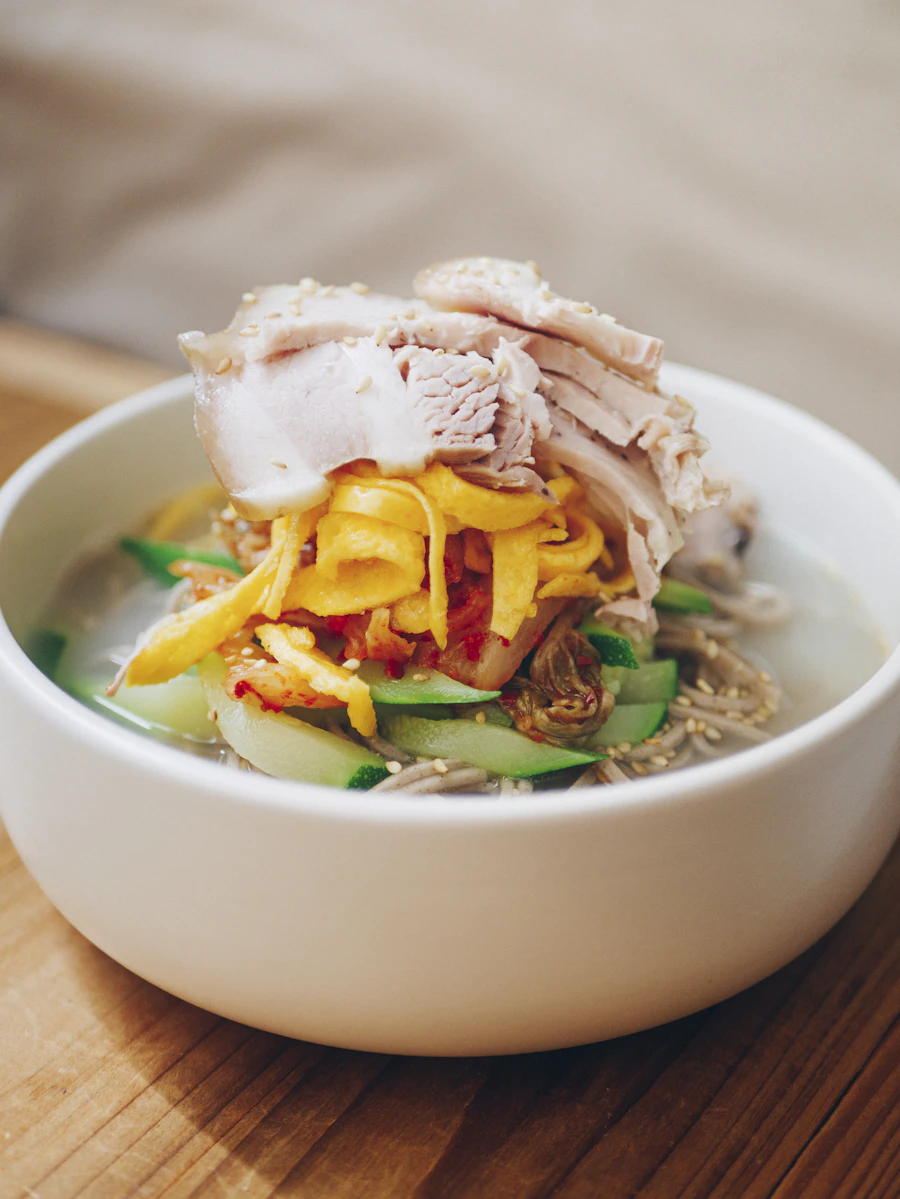 Peppery rolled noodles with crispy pork at Kuay Jab Mr. Joe