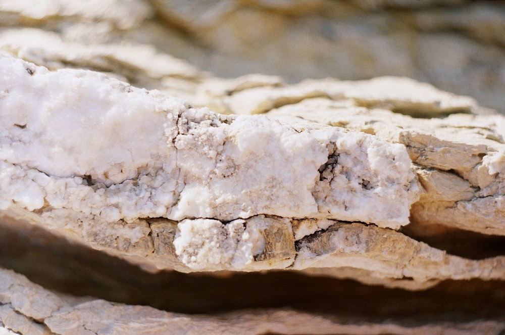 white and brown stone fragment