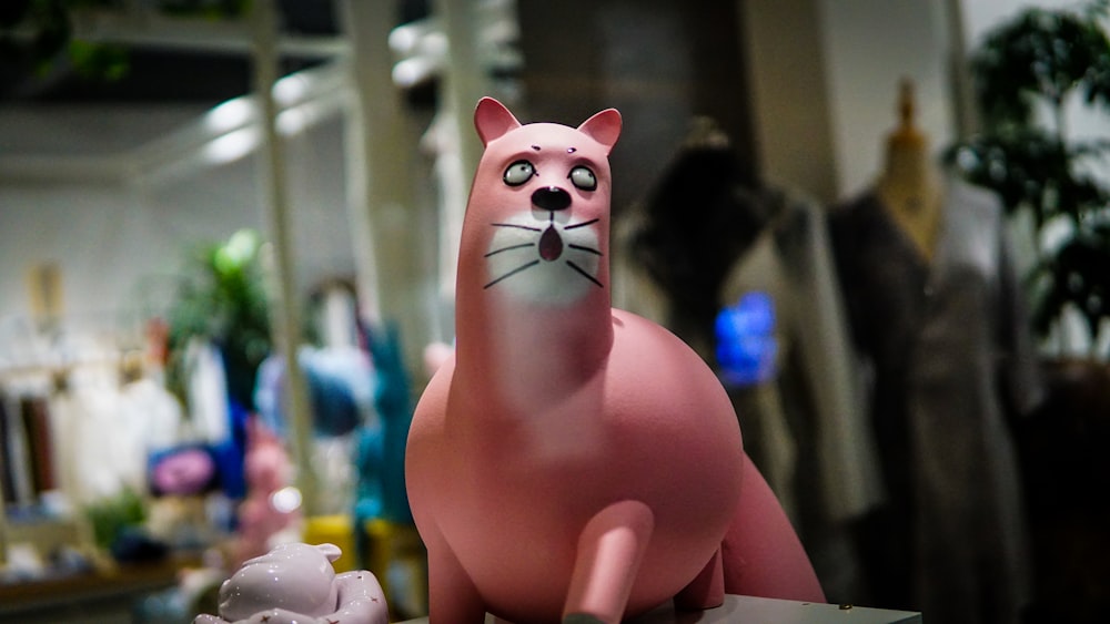 pink and white animal figurine
