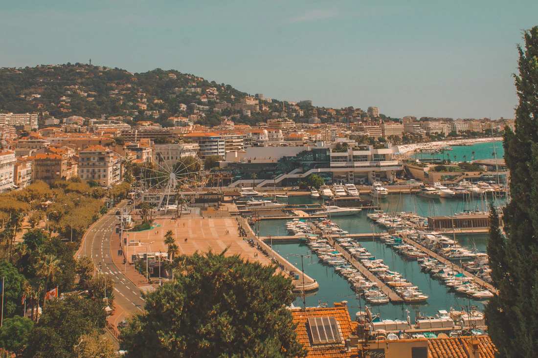 View over Cannes and the Mediterranean coast