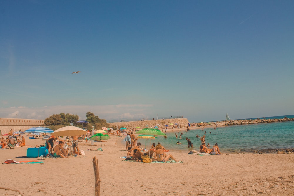 Gente en la playa durante el día