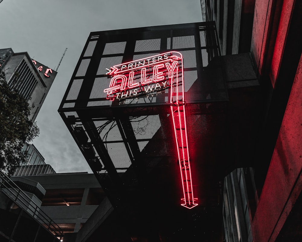 red and black led signage