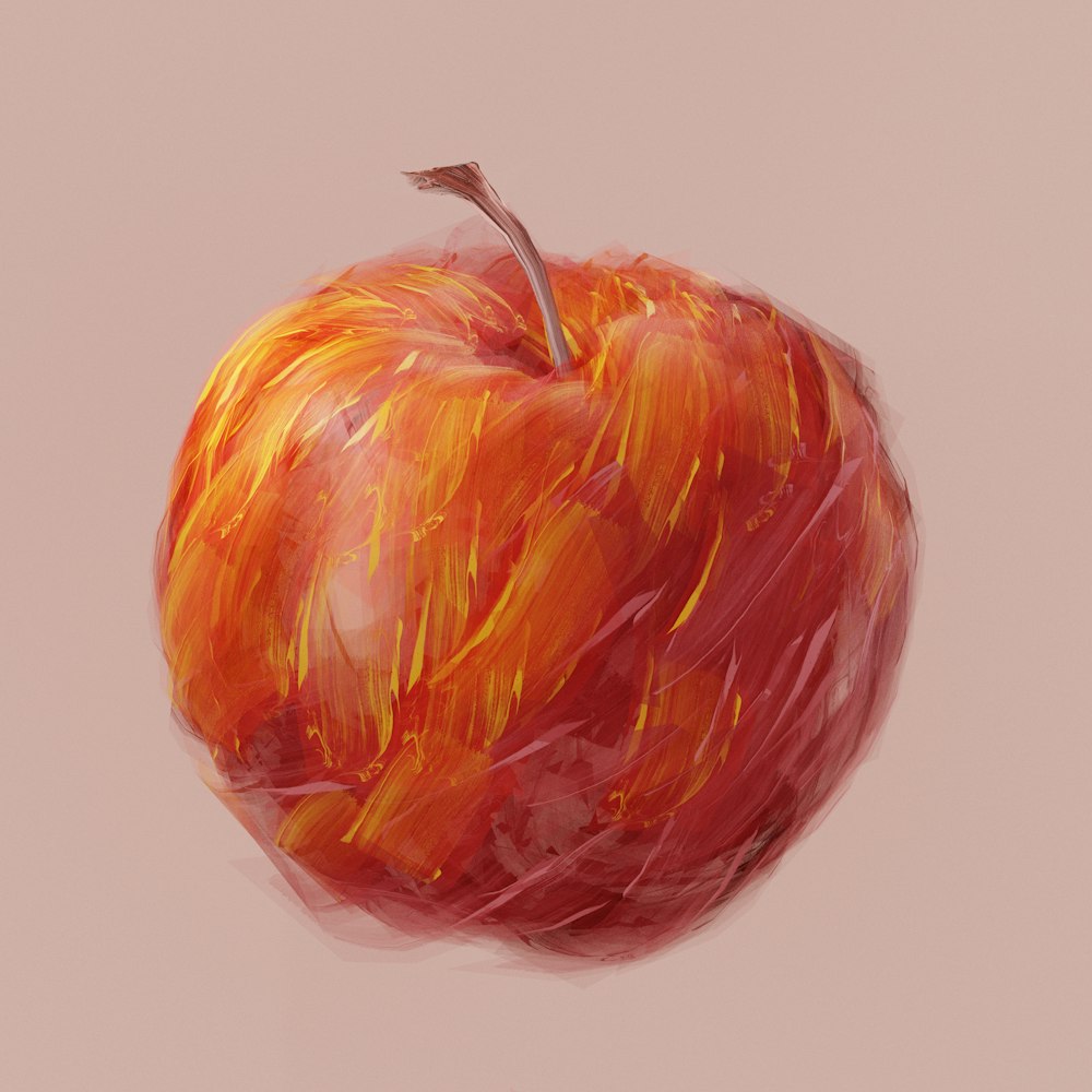 흰색 표면에 빨간 사과 과일