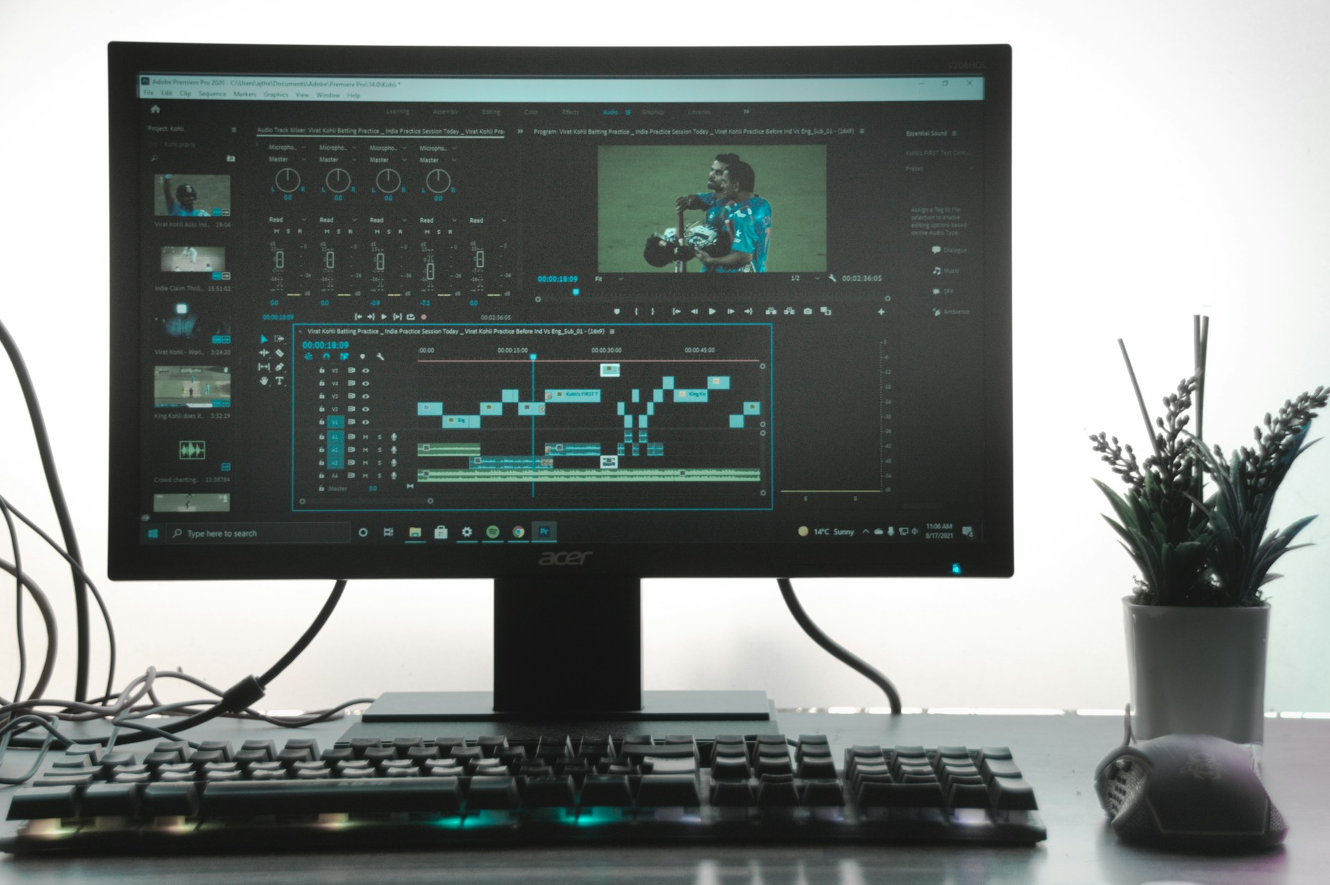 gray computer monitor
