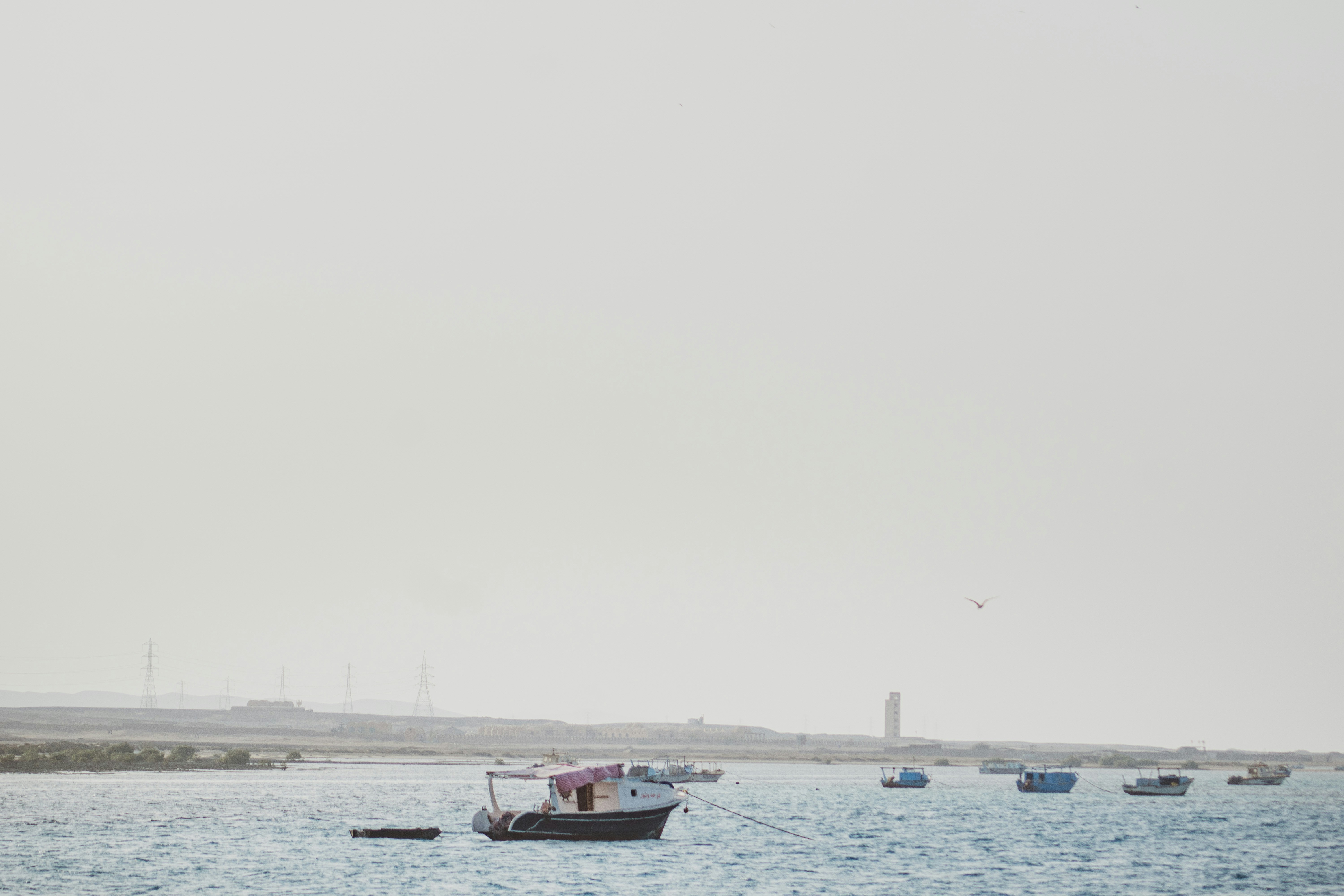 Bateau rouge et blanc sur la mer pendant la journée