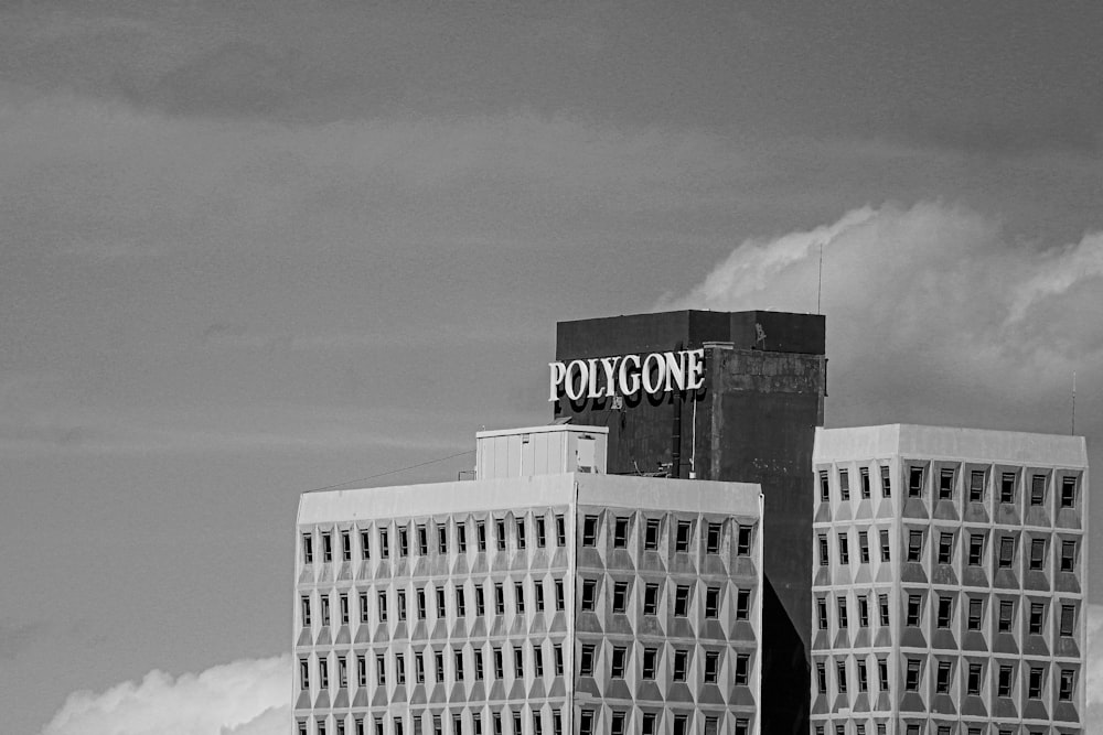 grayscale photo of city building