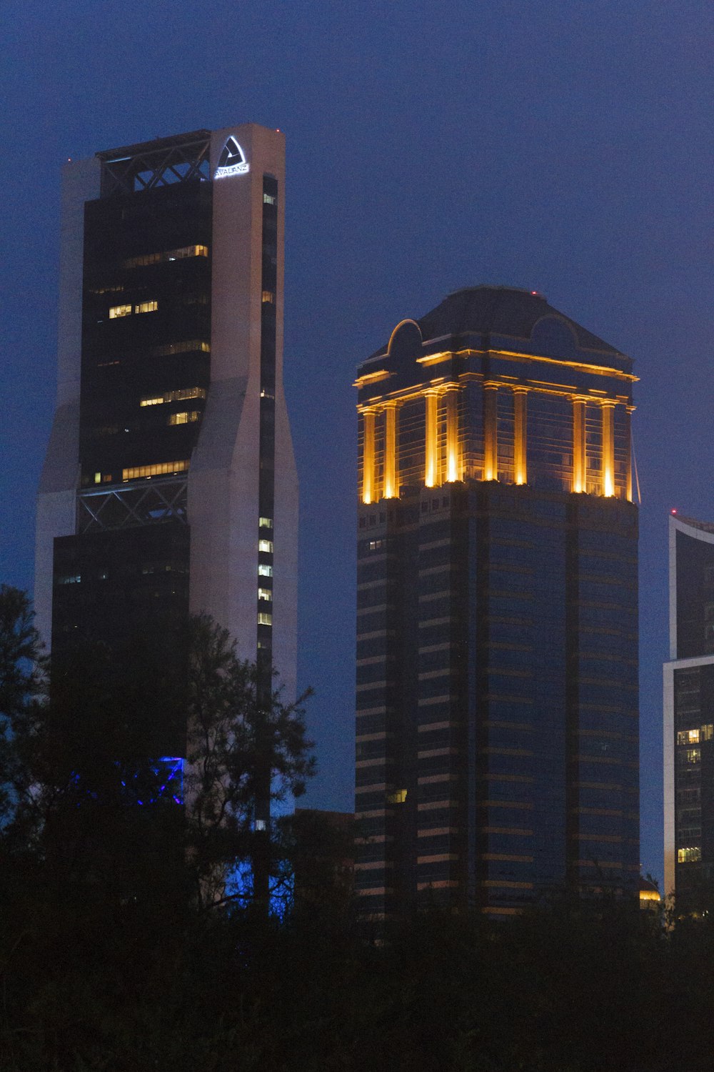 brown concrete building during night time