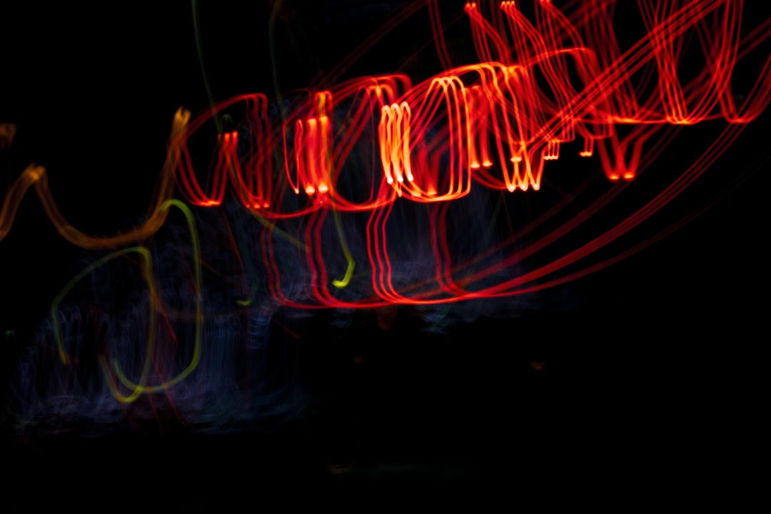 red and blue light streaks