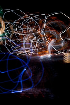 blue red and yellow lights