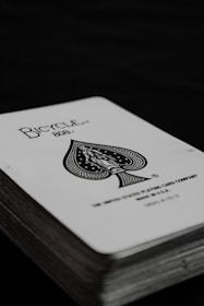 white and black playing card