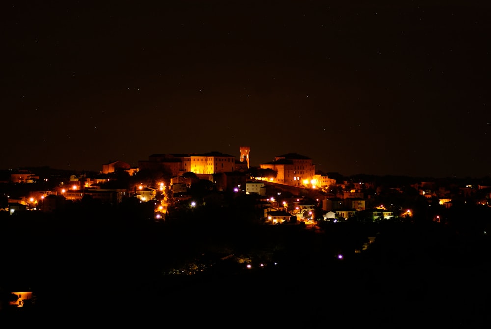 city lights during night time