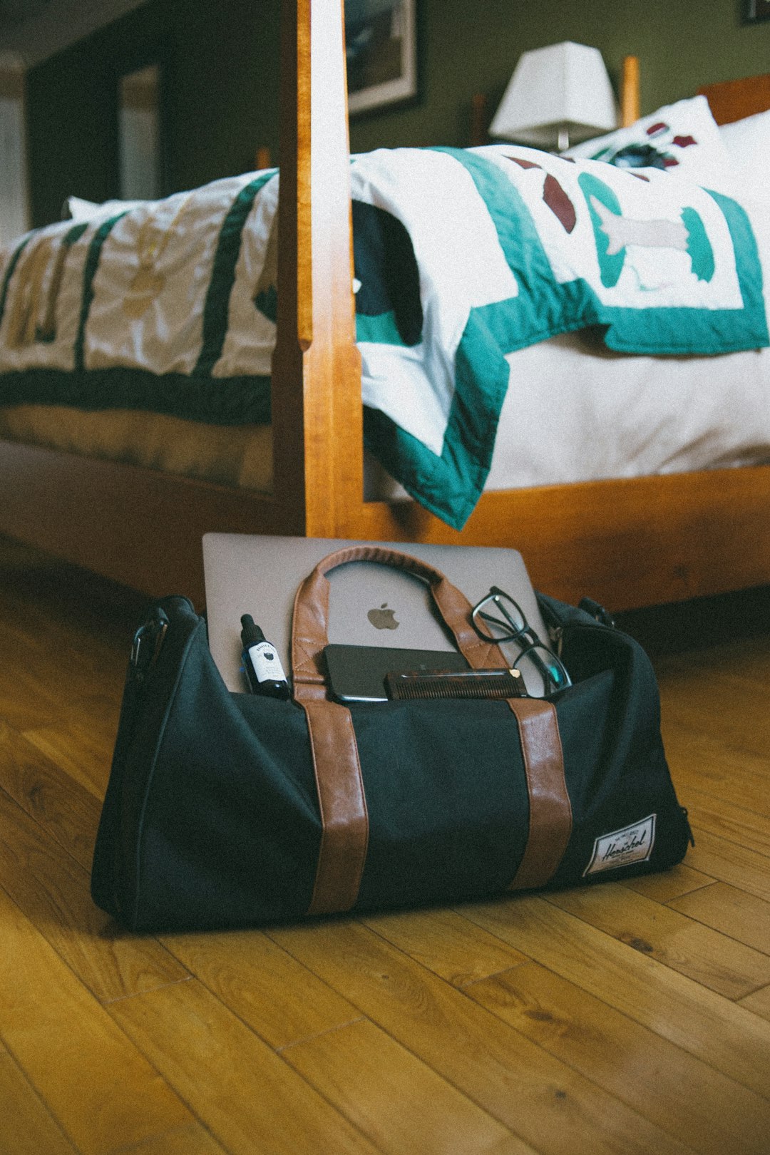 black and brown leather handbag