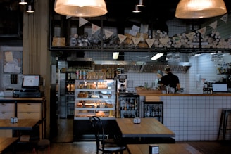 Interior of a commercial space being transformed into a welcoming café.