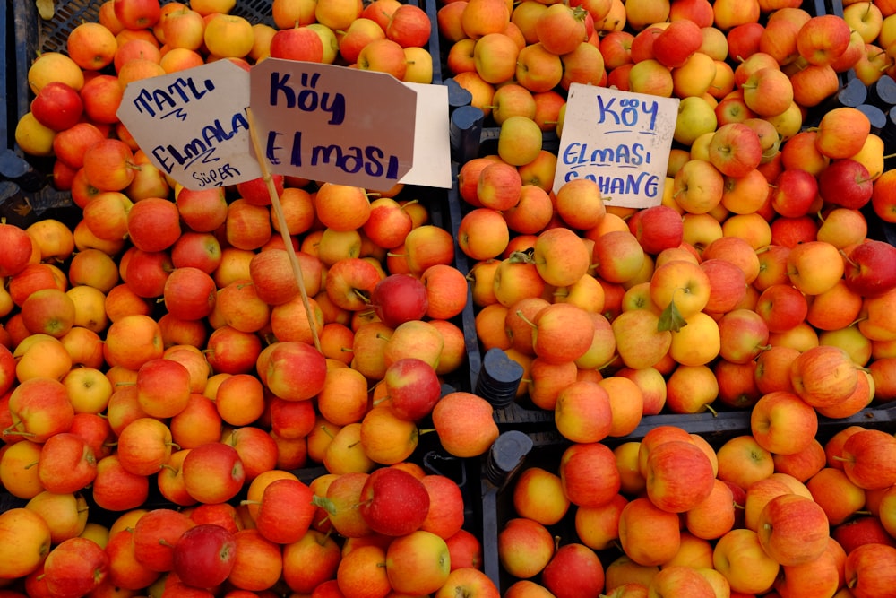 orange and red apple fruits