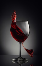 red wine in clear wine glass