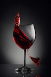 red wine in clear wine glass