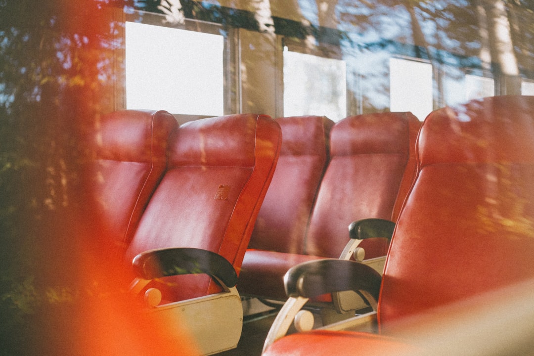 brown and black leather padded armchairs