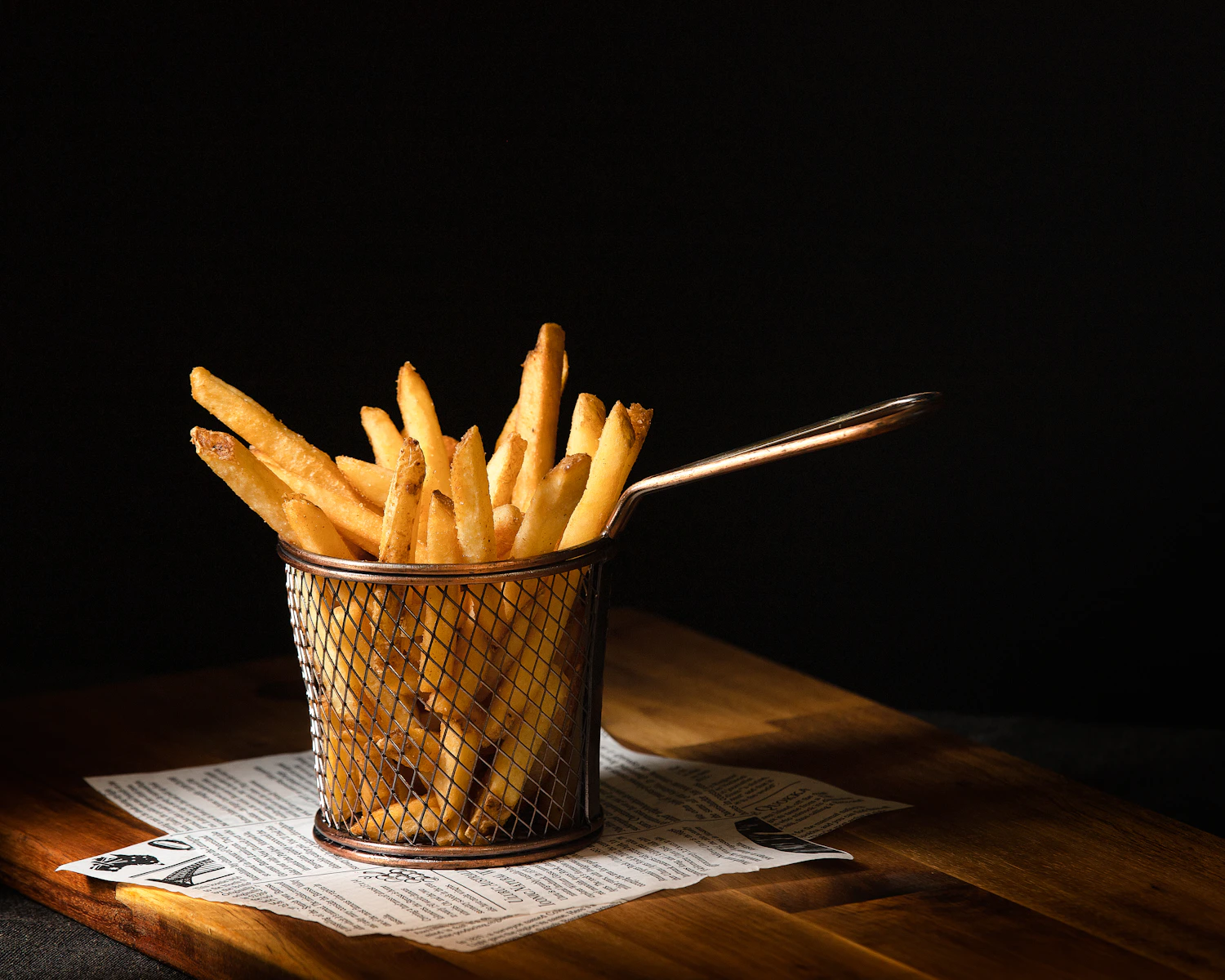 Crispy golden french fries served fresh