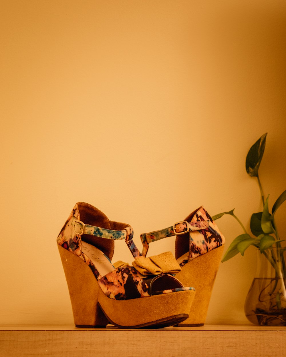 brown leather open toe heeled sandals