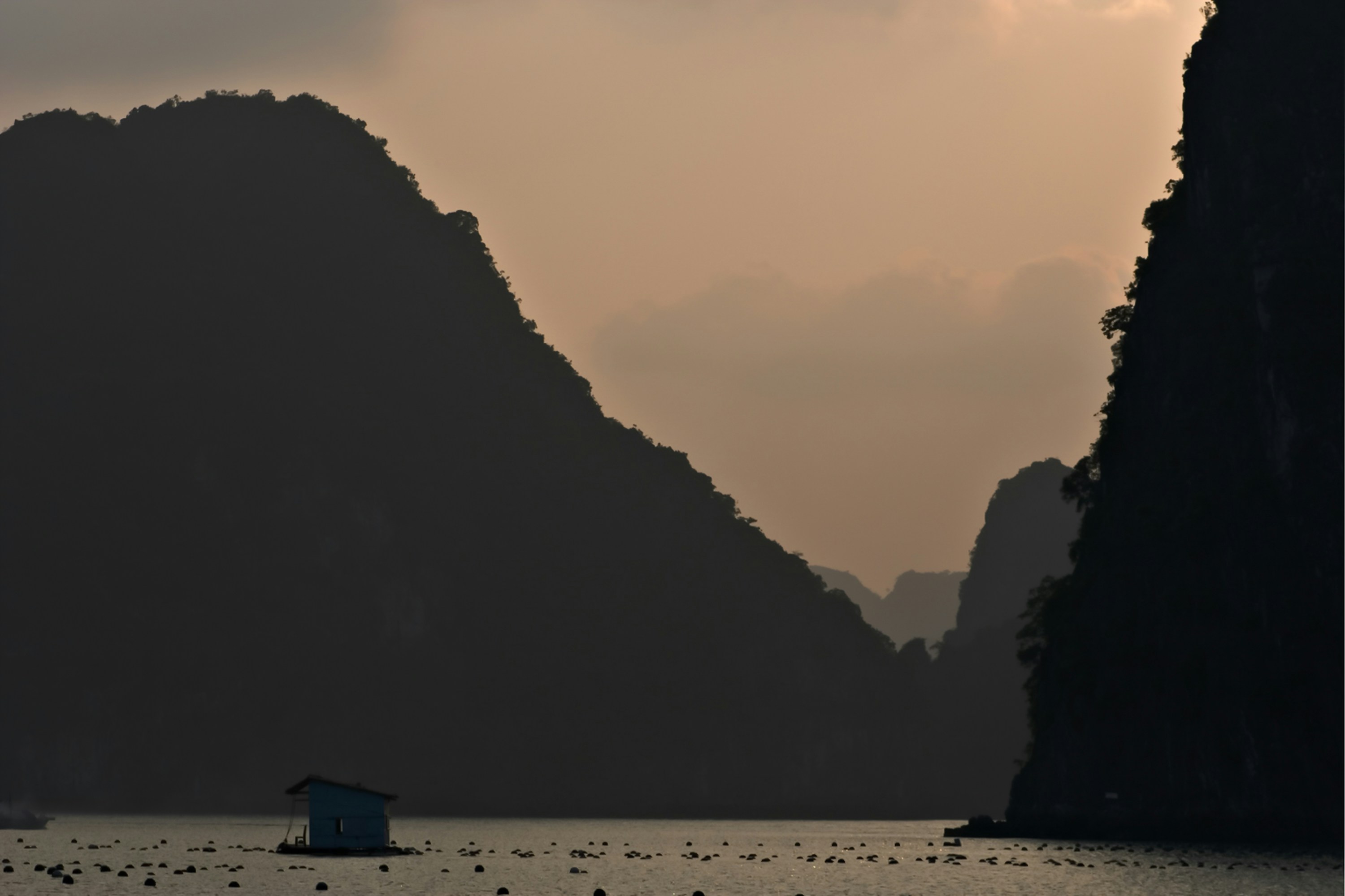 Hạ Long Bay or Halong Bay is a UNESCO World Heritage Site and popular travel destination in Quảng Ninh Province, Vietnam. The name Hạ Long means \