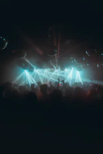 Crowd enjoying a vibrant night with golden lights and dark elegant decor inside the nightclub.