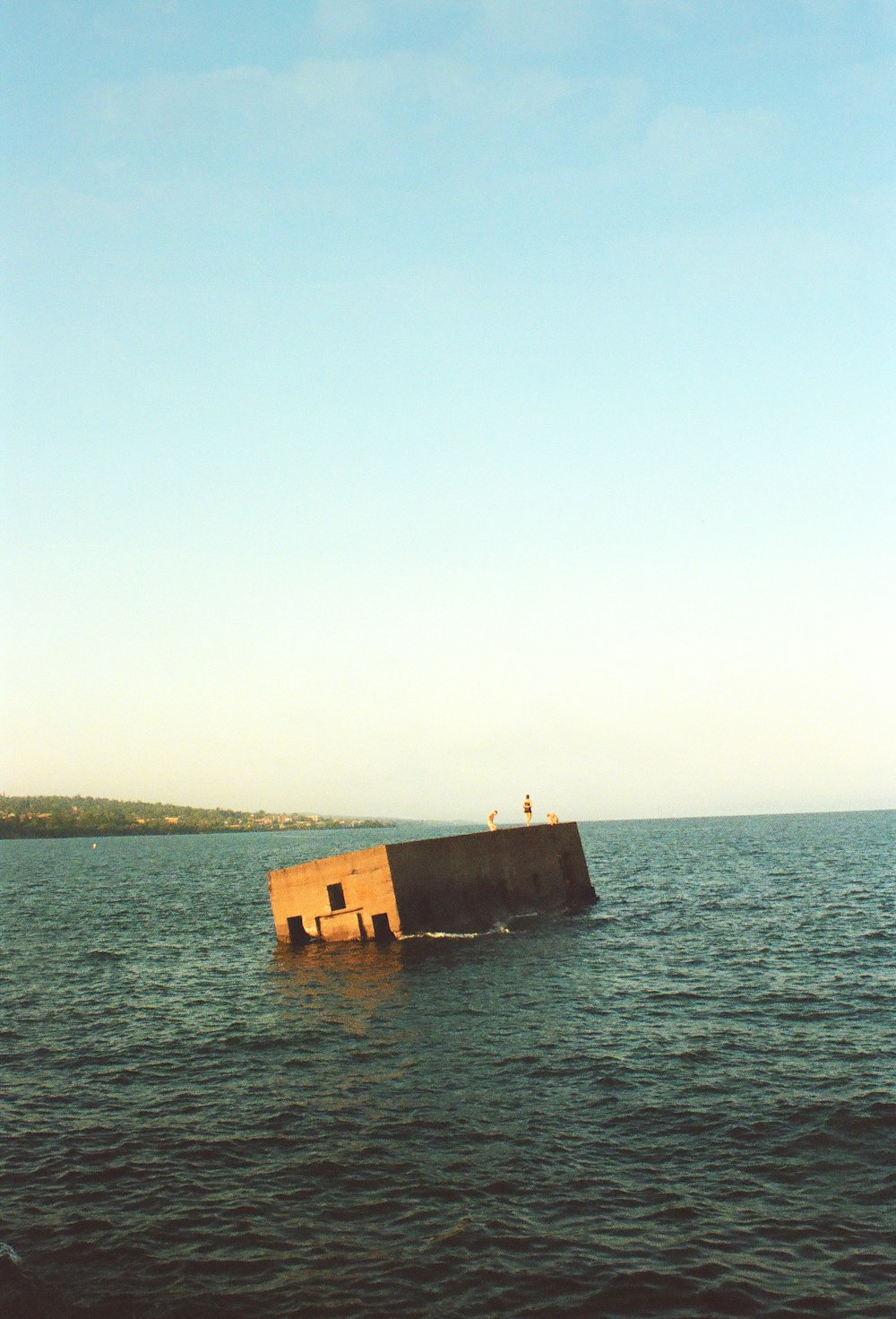 Muelle de madera marrón en el mar durante el día