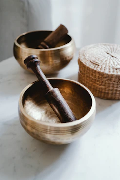 brown wooden mortar and pestle