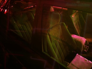 Interior view of a car showing mood ambient lighting installed behind the dashboard.