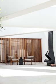 brown wooden chairs and table