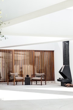 brown wooden chairs and table