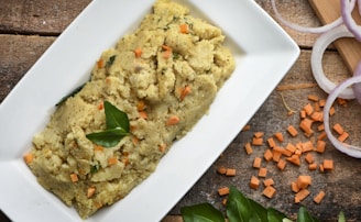green vegetable on white ceramic plate